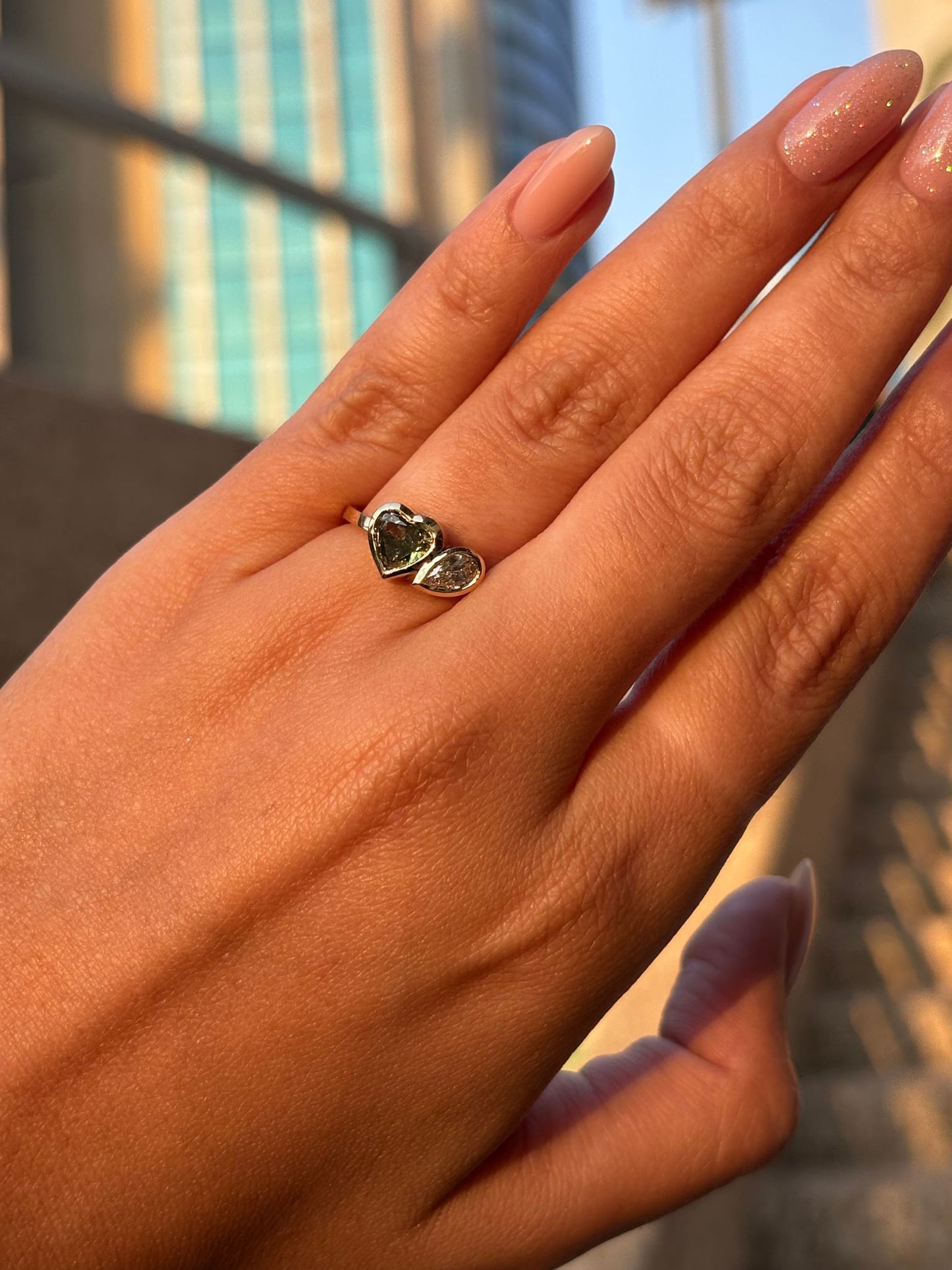 My Heart Dropped|טבעת יהלום בחיתוך לב וטיפה