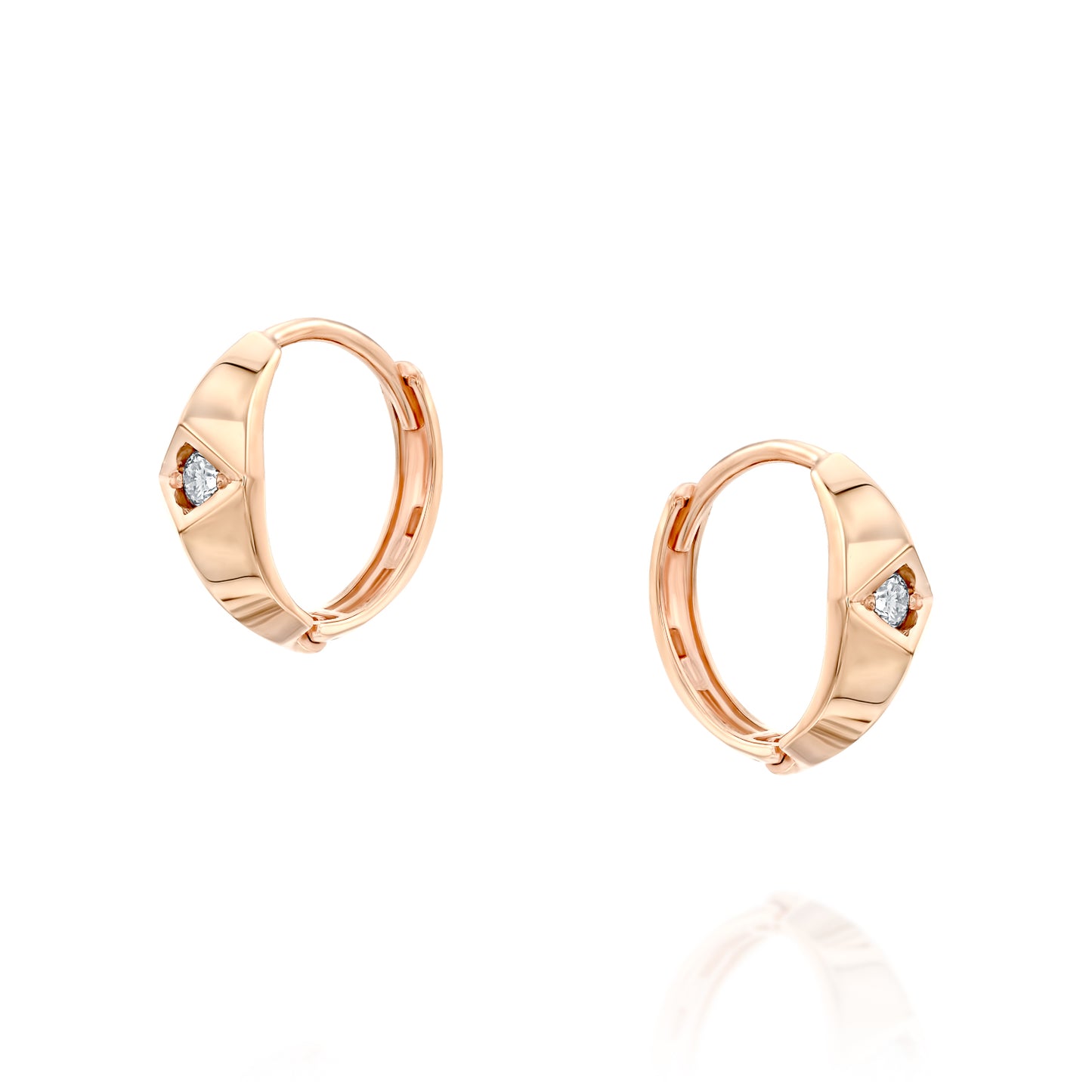 עגיל חישוק מעויינים|Dianond Hoop Earrings