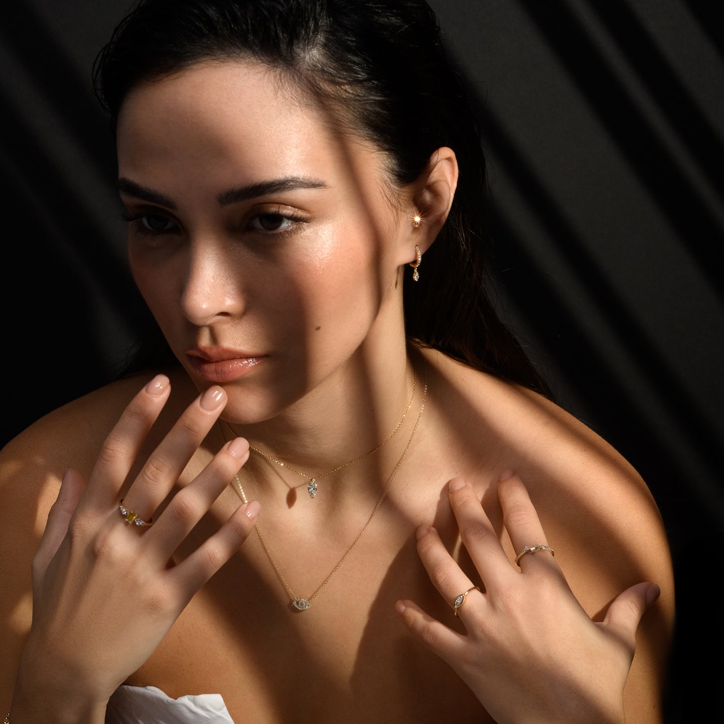 טבעת טיפות גן עדן|Pear Diamond Ring