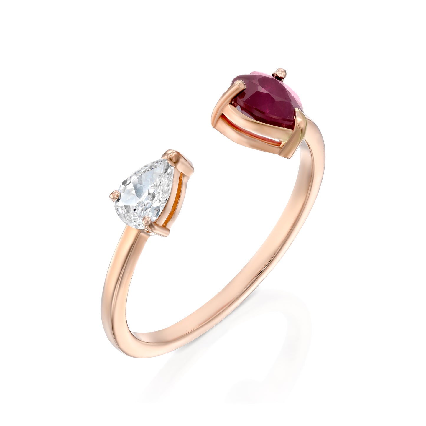 טבעת יהלום לב וטיפה|Whisper Of Love