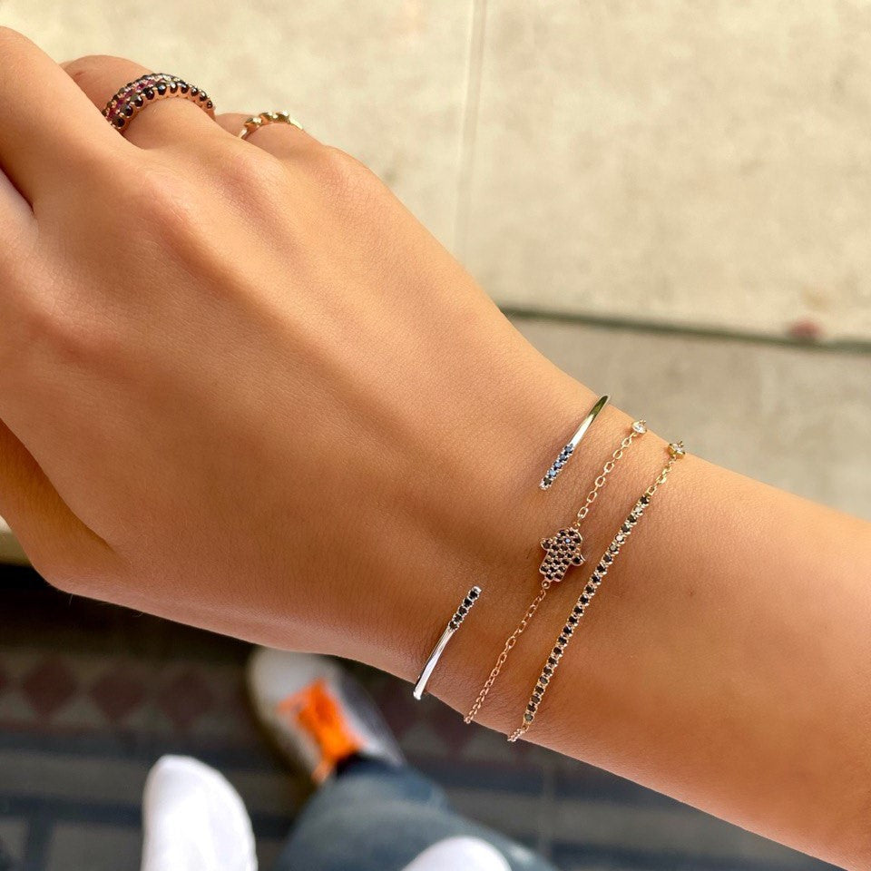 Open Cuff Black Diamonds