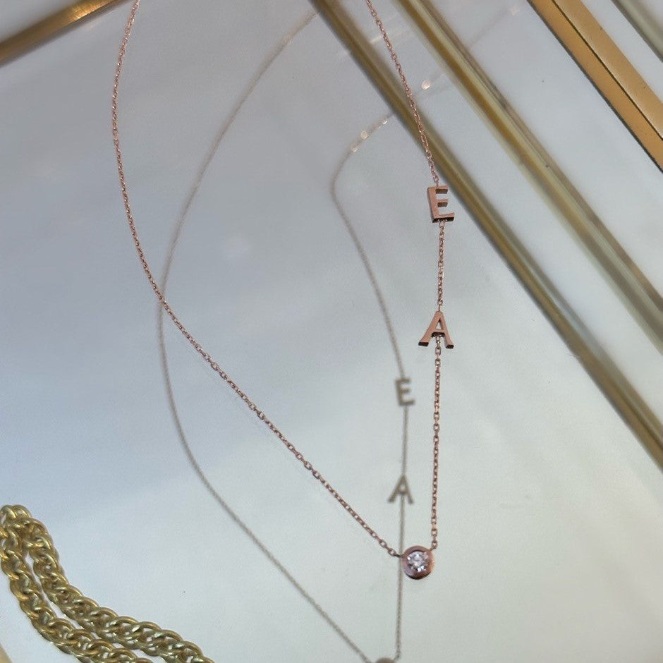 Joy And Happiness Name Necklace | שרשרת יהלום עם שמות