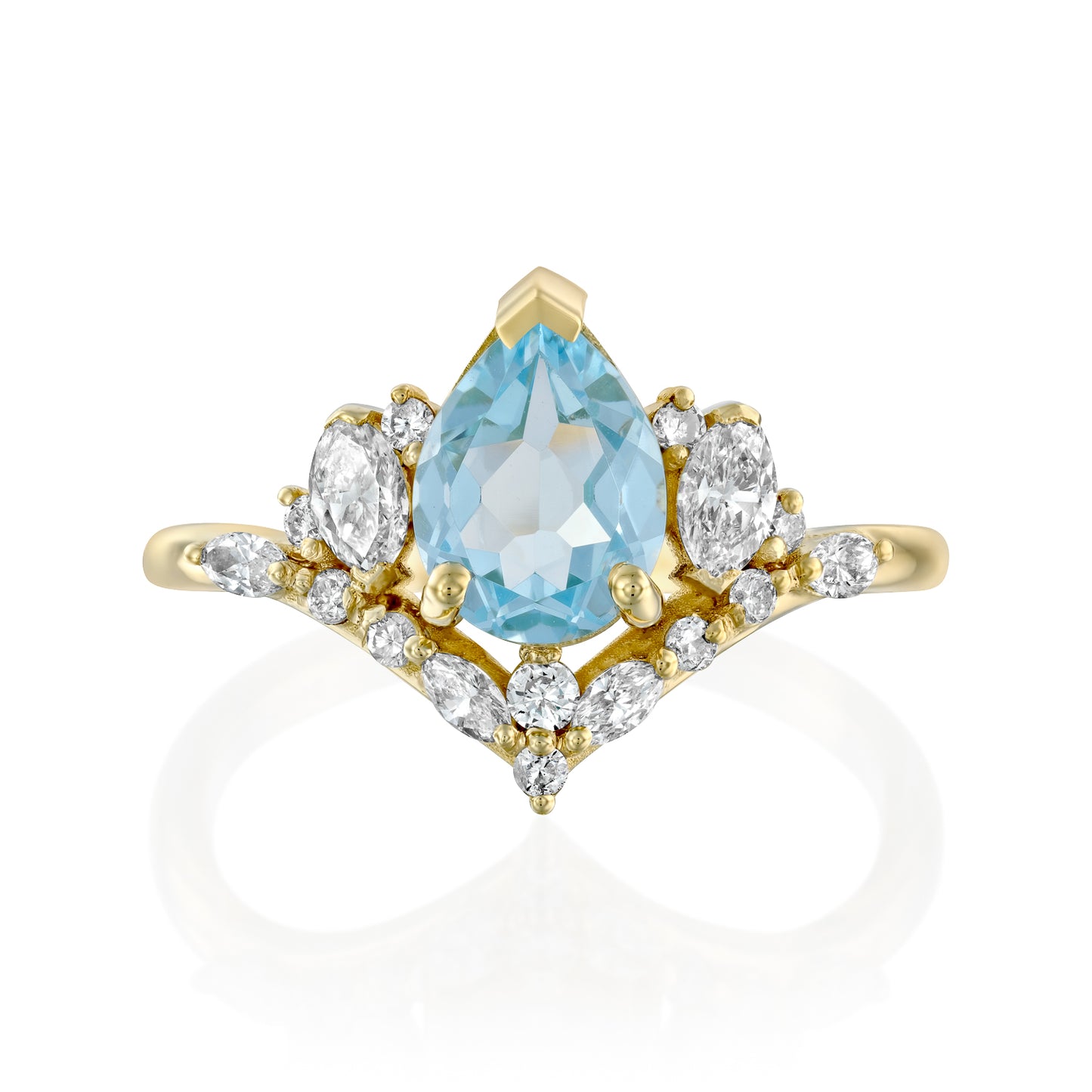 טבעת סינדרלה אקוומרין|Cinderella Ring