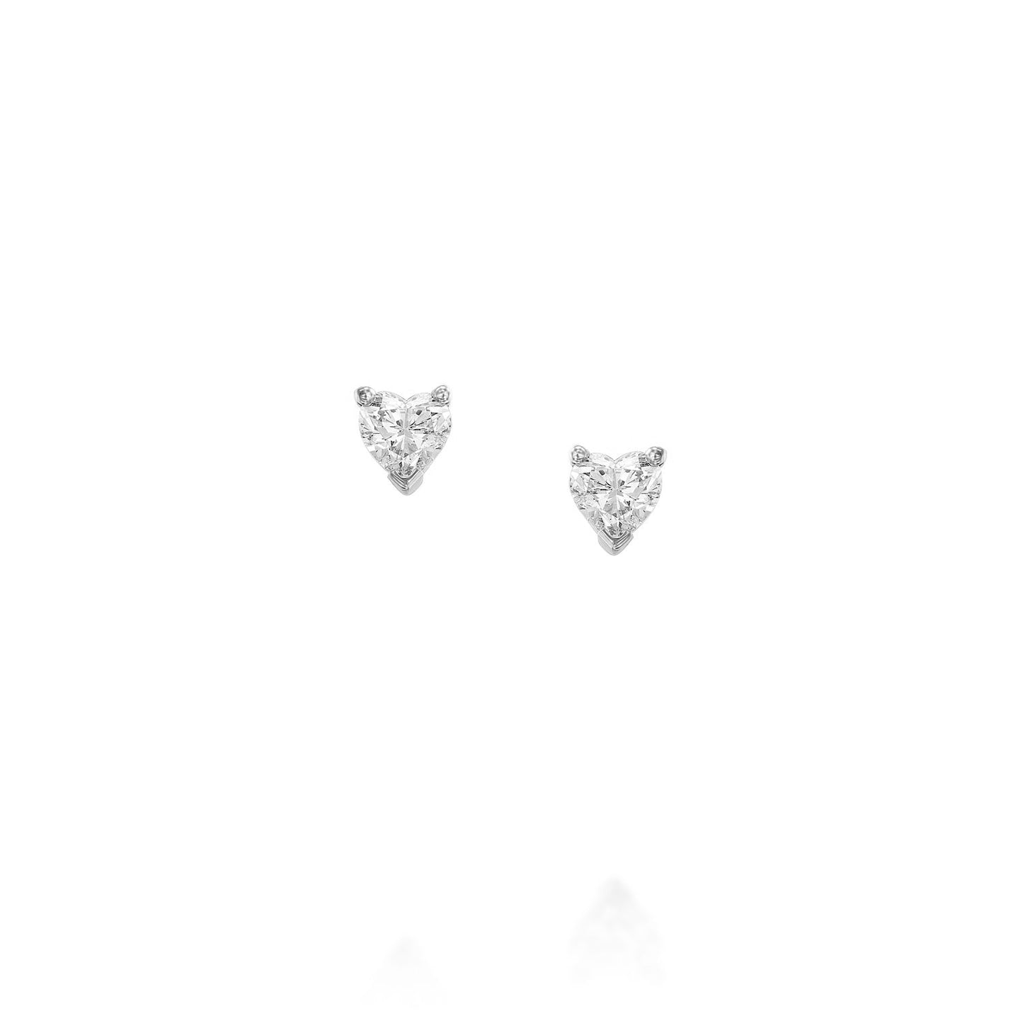 עגילי יהלומי לב|Heart Diamond Earrings