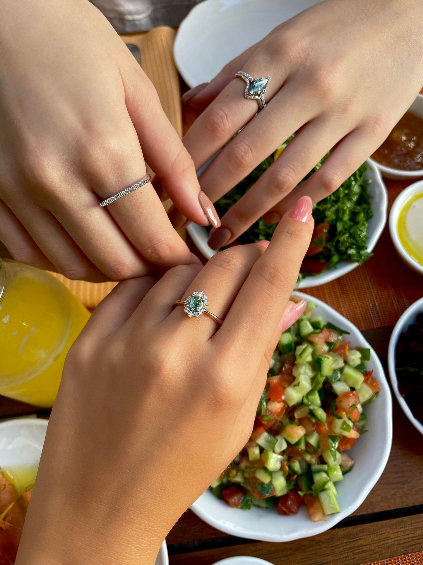 Antique Flower | טבעת יהלום ירוק