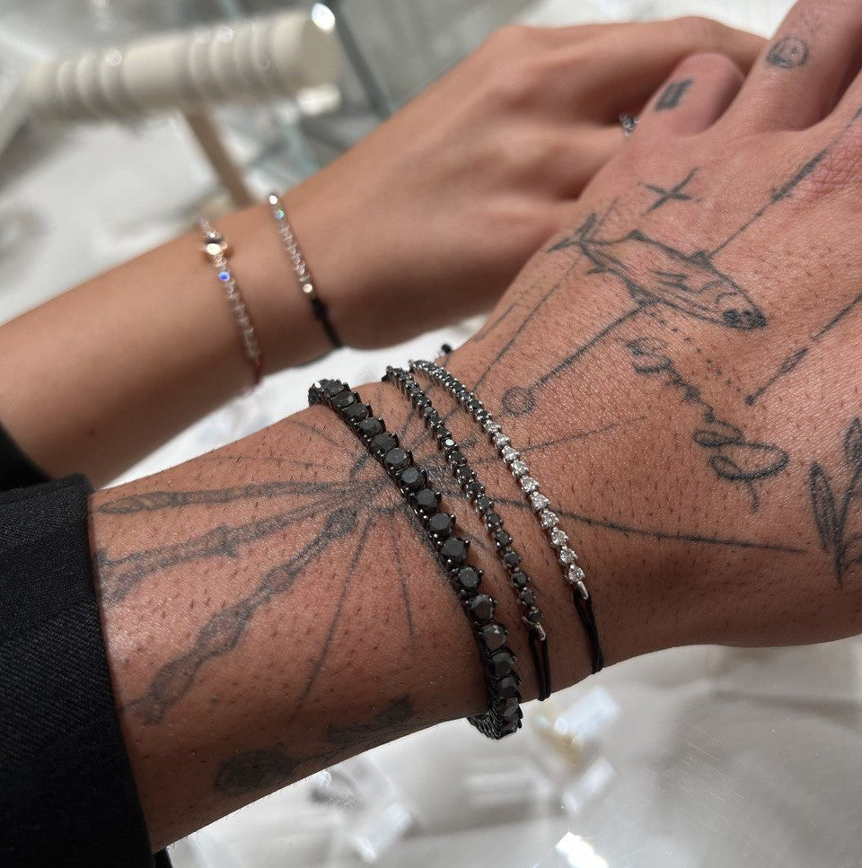 Men's Tennis Bracelet | צמיד טניס יהלומים שחורים לגבר