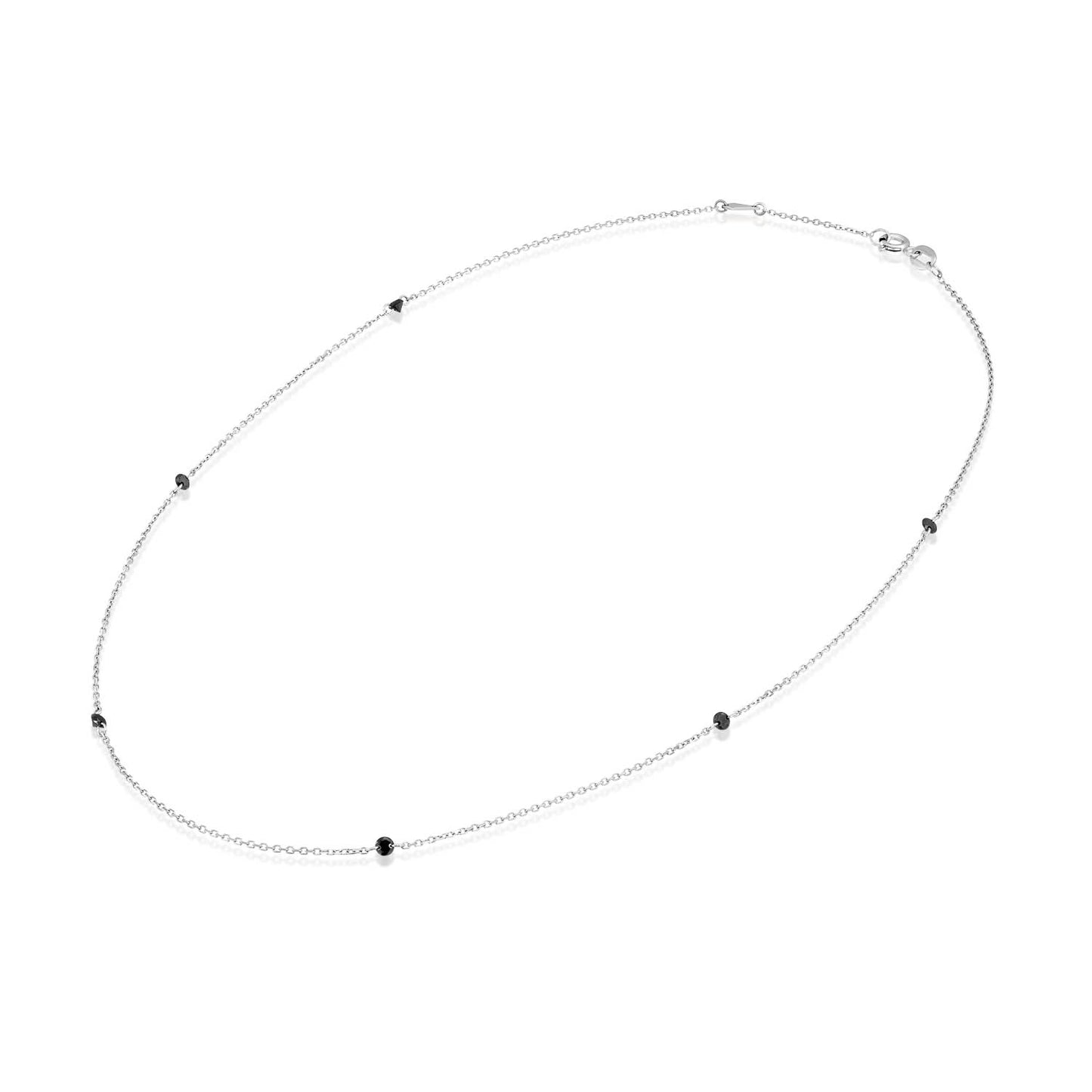 Black Diamonds Floating Necklace Gold 14K