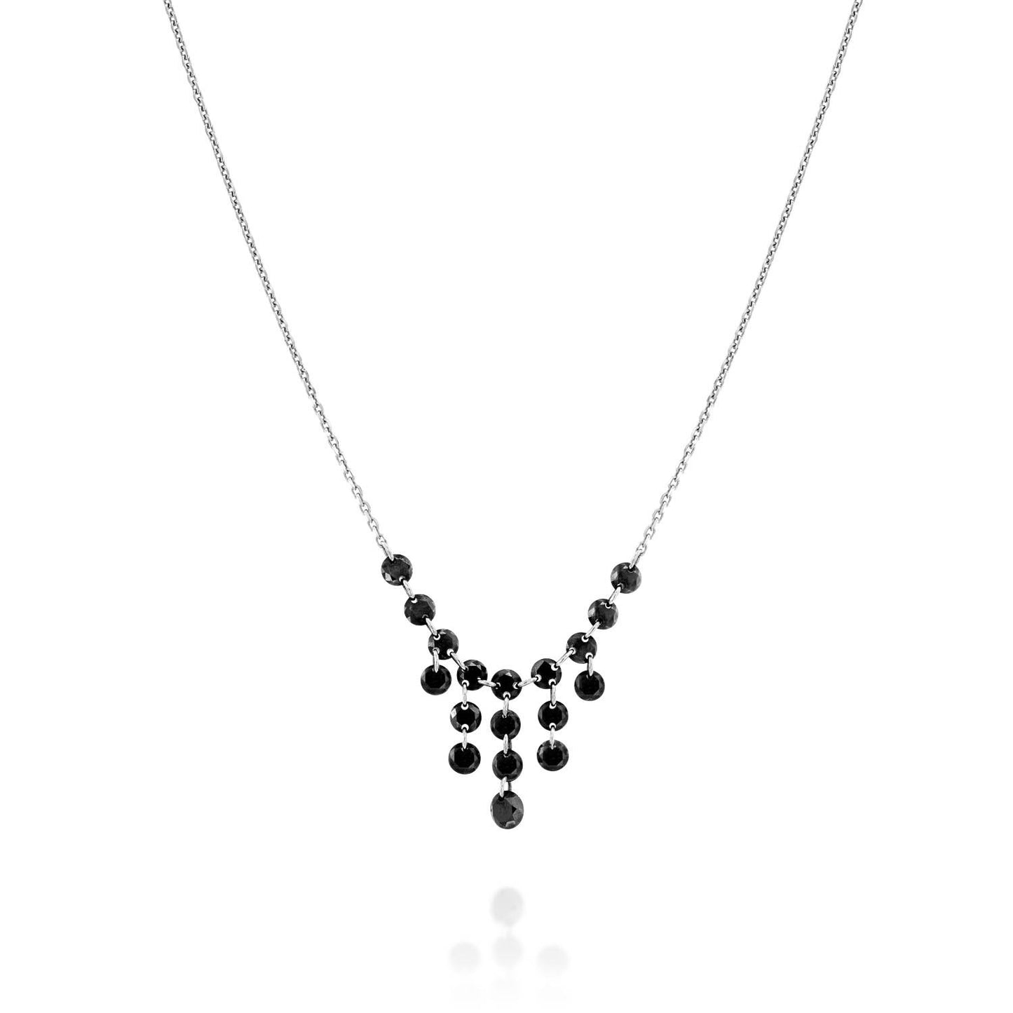 Floating Collar Necklace Black Diamonds