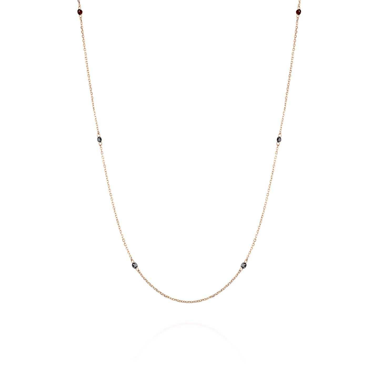 Black Diamonds Floating Necklace Gold 14K