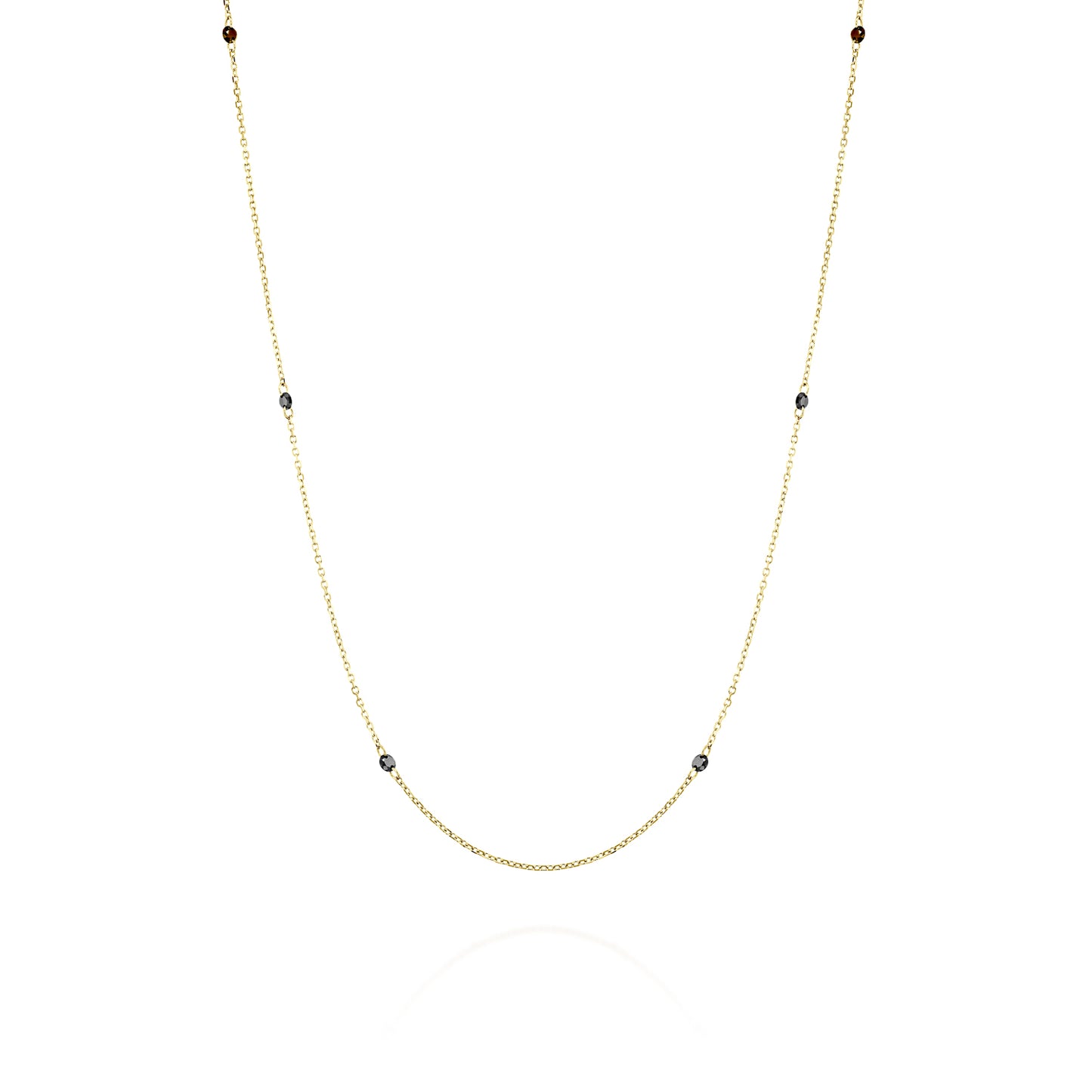 Black Diamonds Floating Necklace Gold 14K