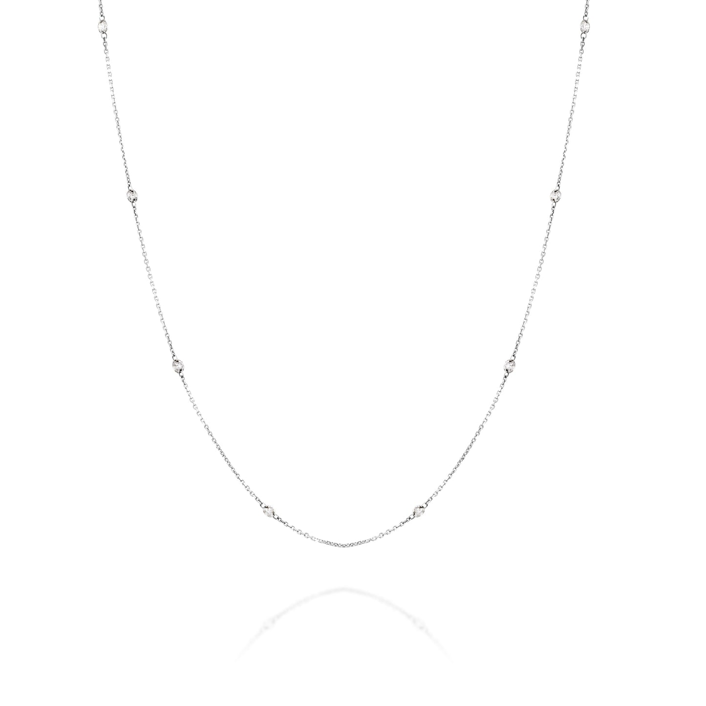 Floating White Diamonds Necklace Gold 14K