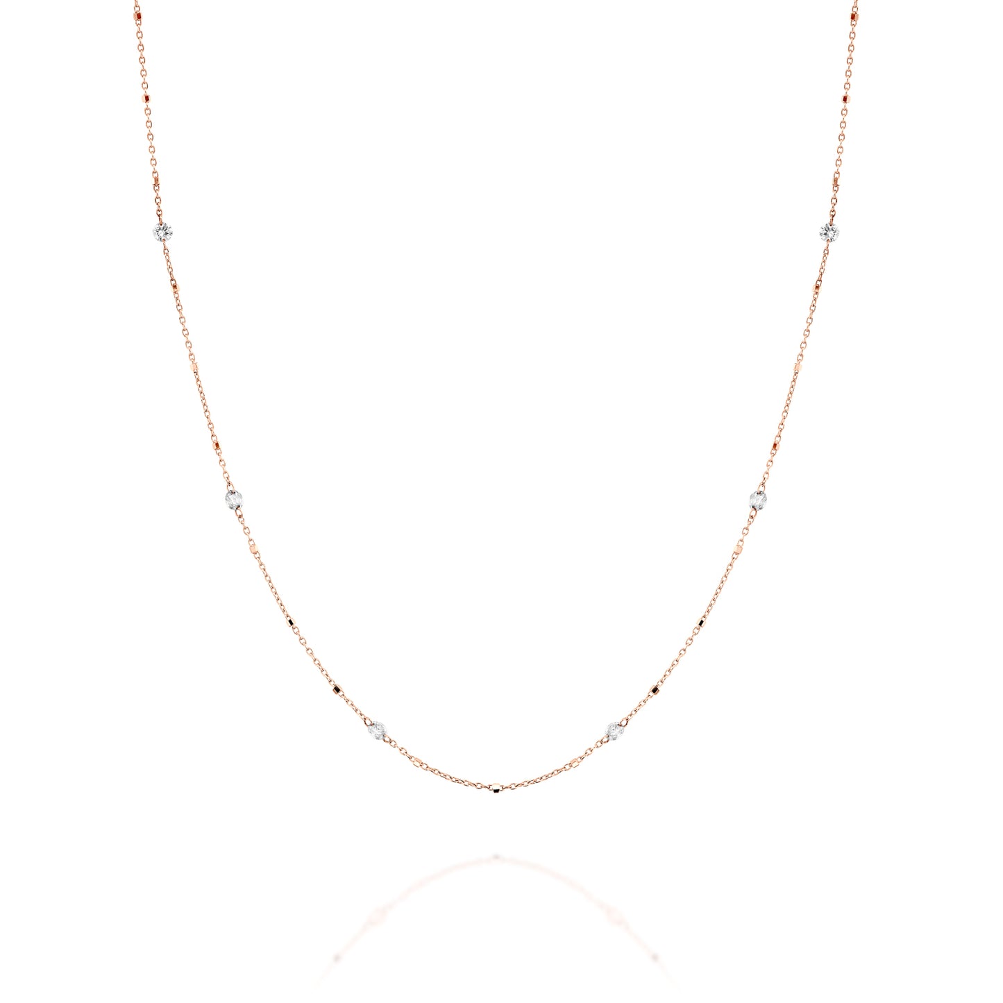 Floating Diamonds Necklace Gold 14K