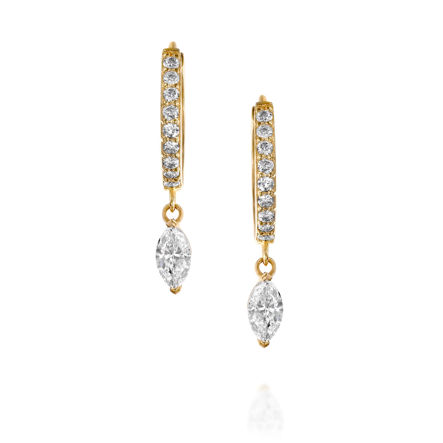 Marquise Diamonds Earrings Gold 14K