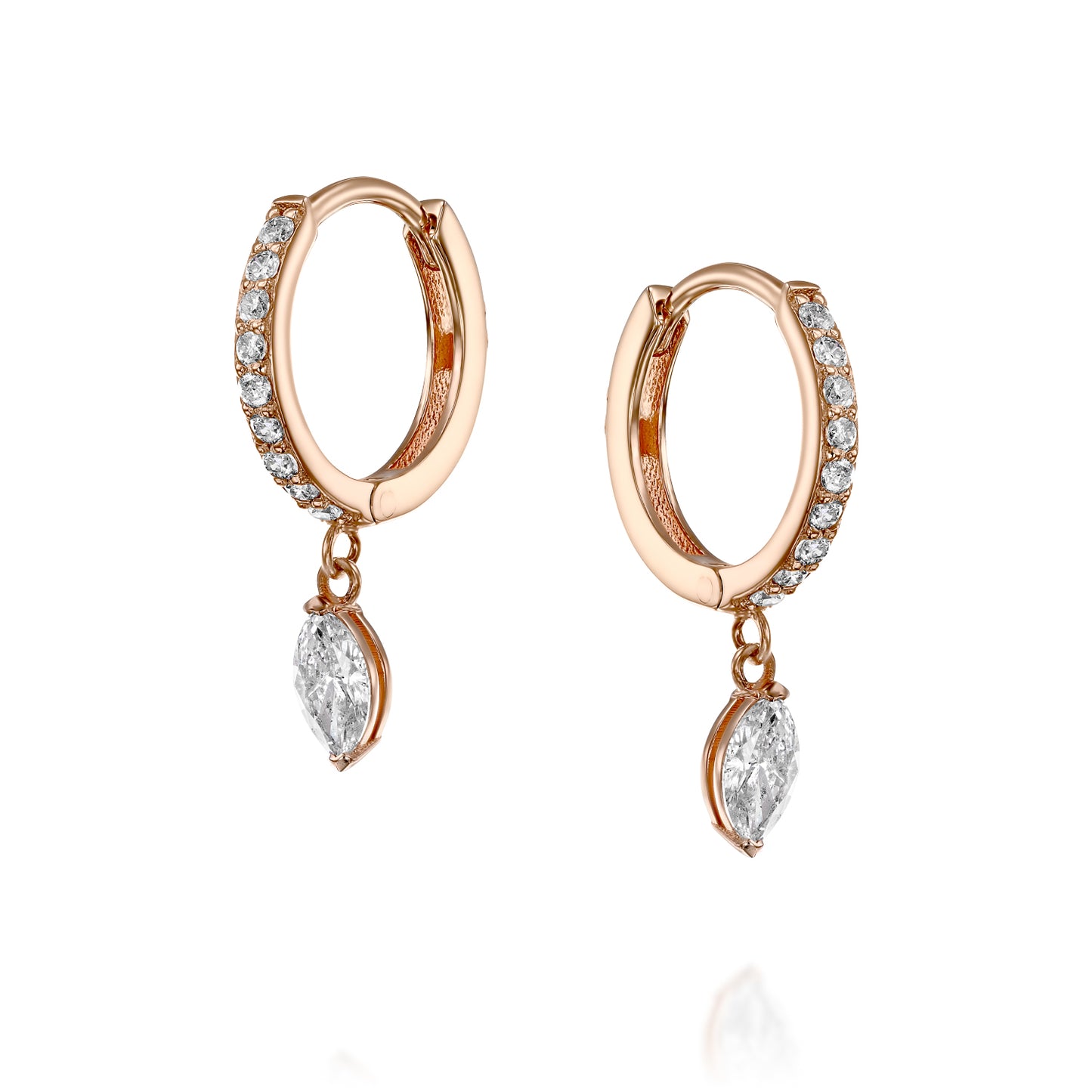 Marquise Diamonds Earrings Gold 14K