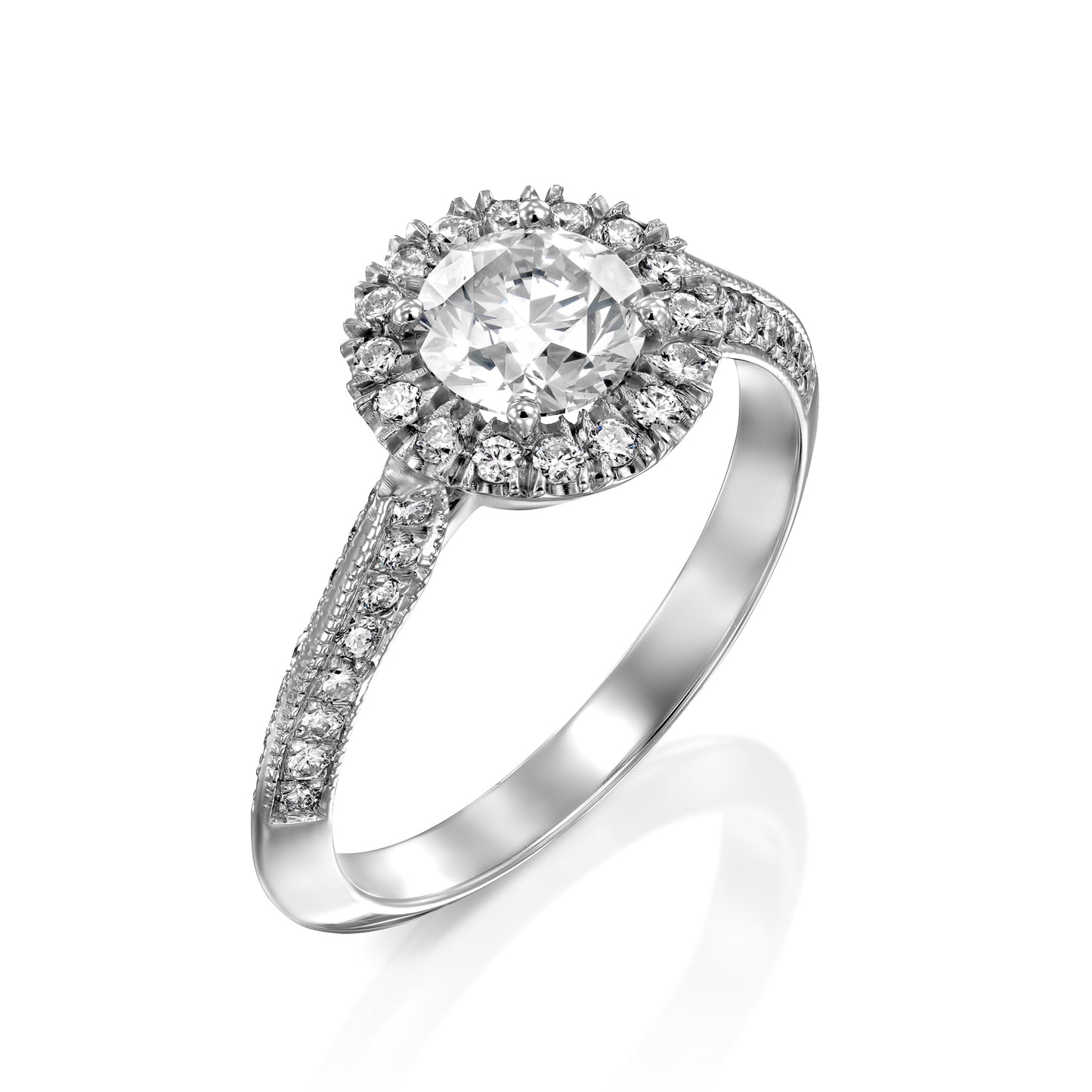 Engagement Ring White Diamonds Gold 14K