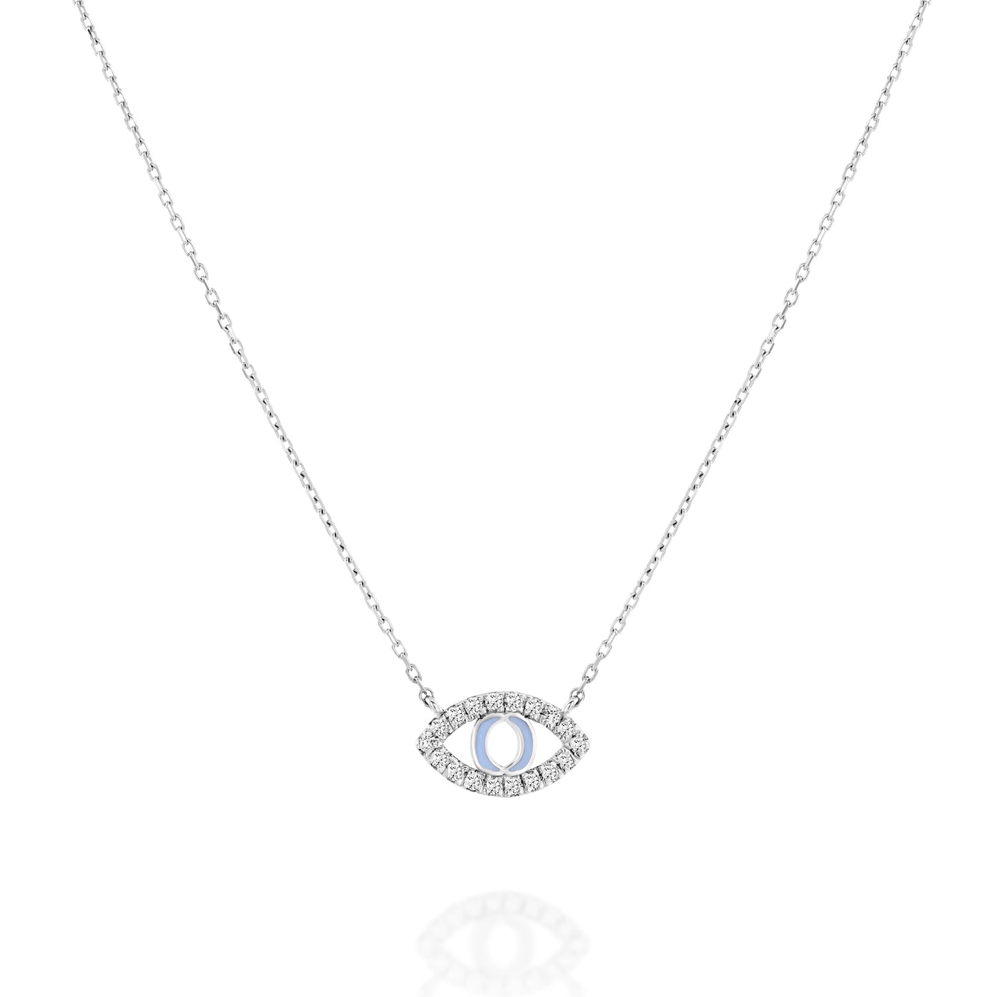 White Diamonds Eye Shape Necklace