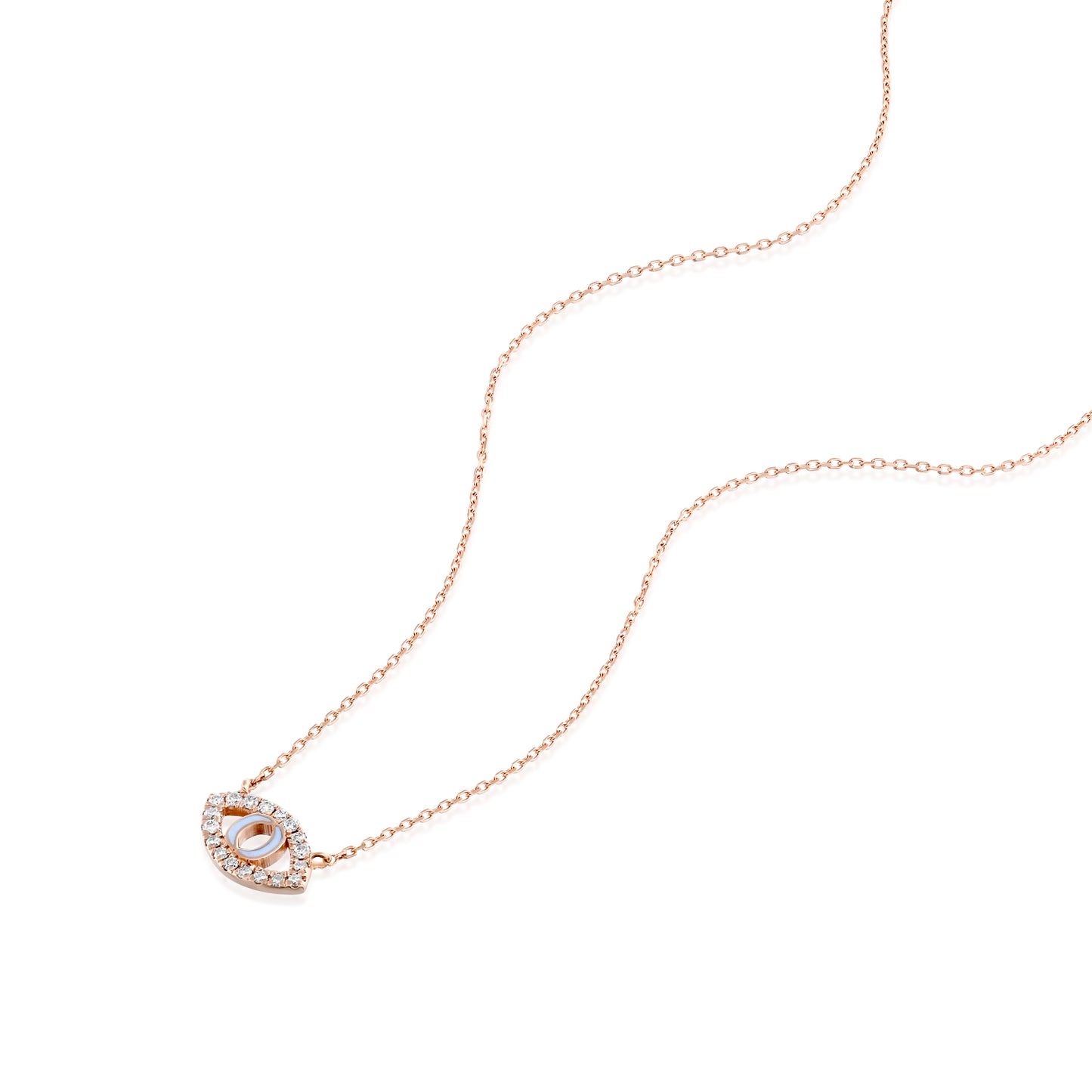 White Diamonds Eye Shape Necklace