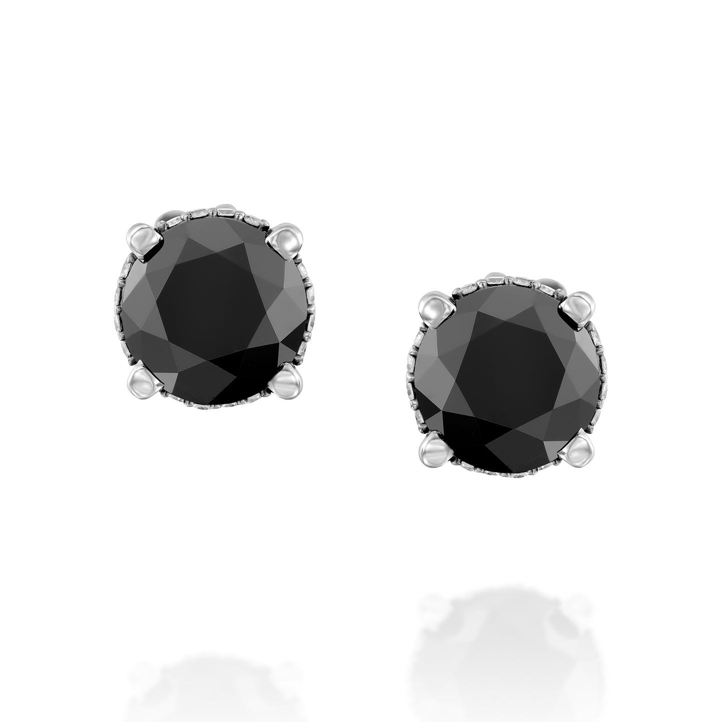Black Diamond Earrings Gold 14K