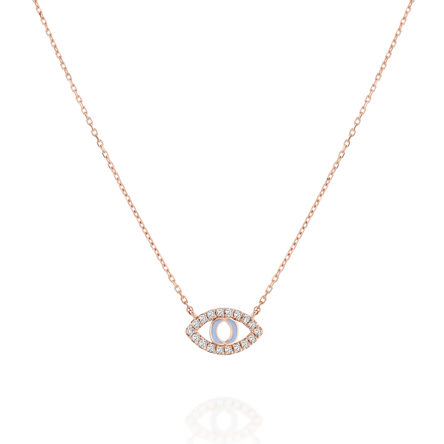 White Diamonds Eye Shape Necklace