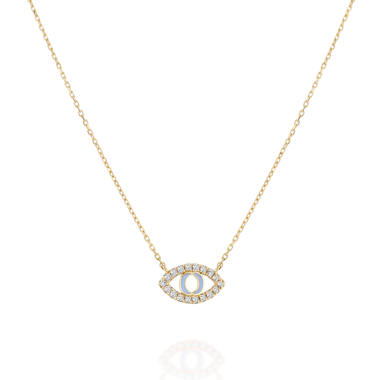 White Diamonds Eye Shape Necklace