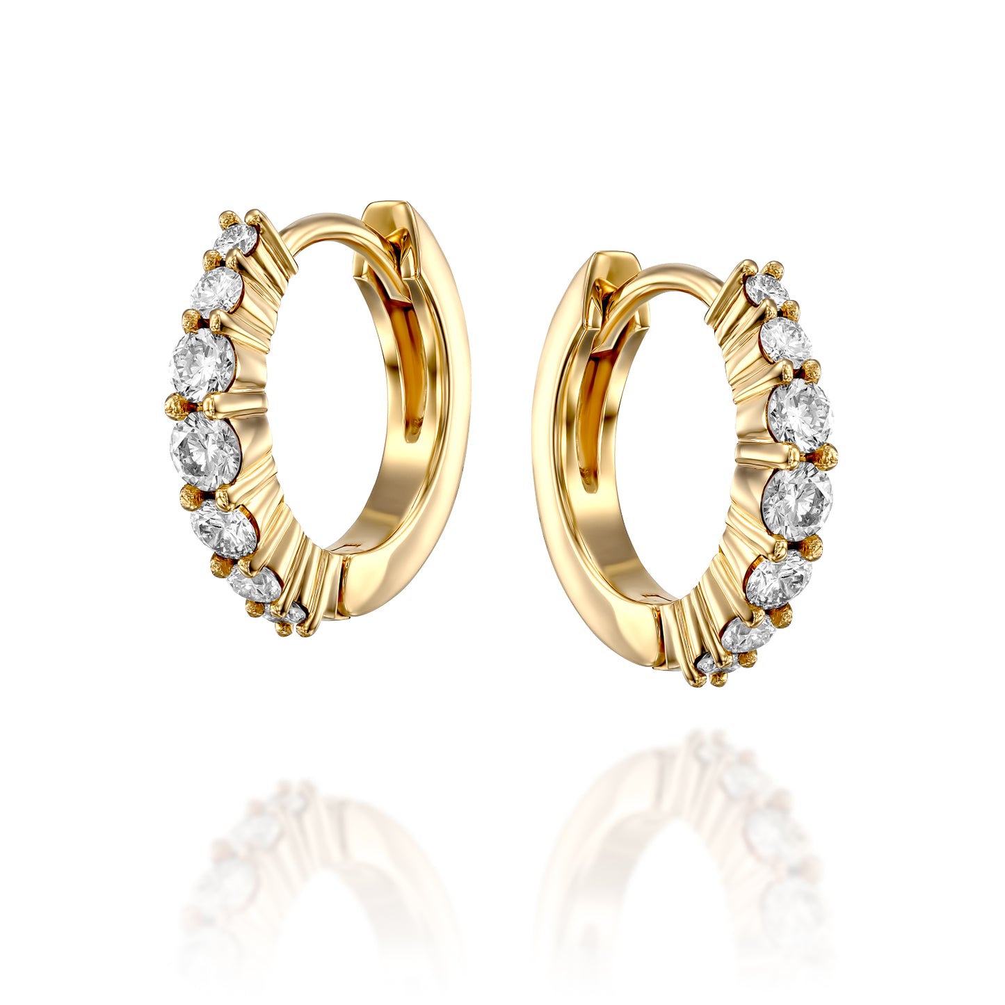 Dégradé Hoop Earrings White Diamonds