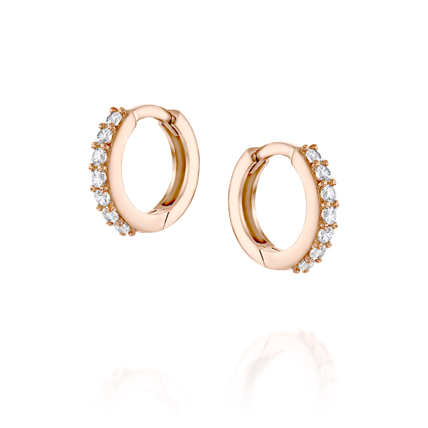Diamonds Hoops Earrings Gold 14K