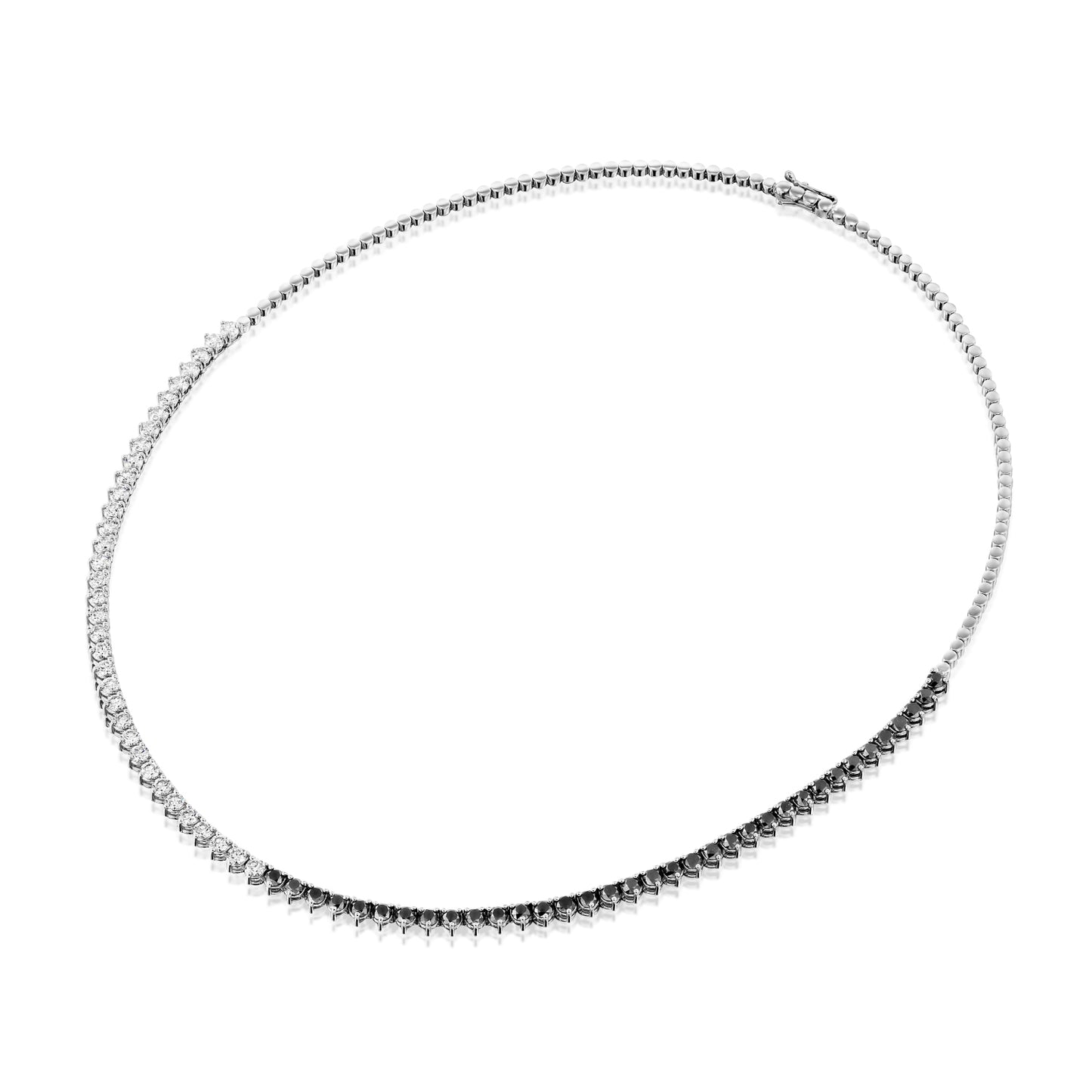 Black Diamonds And White Diamonds Tennis Necklace