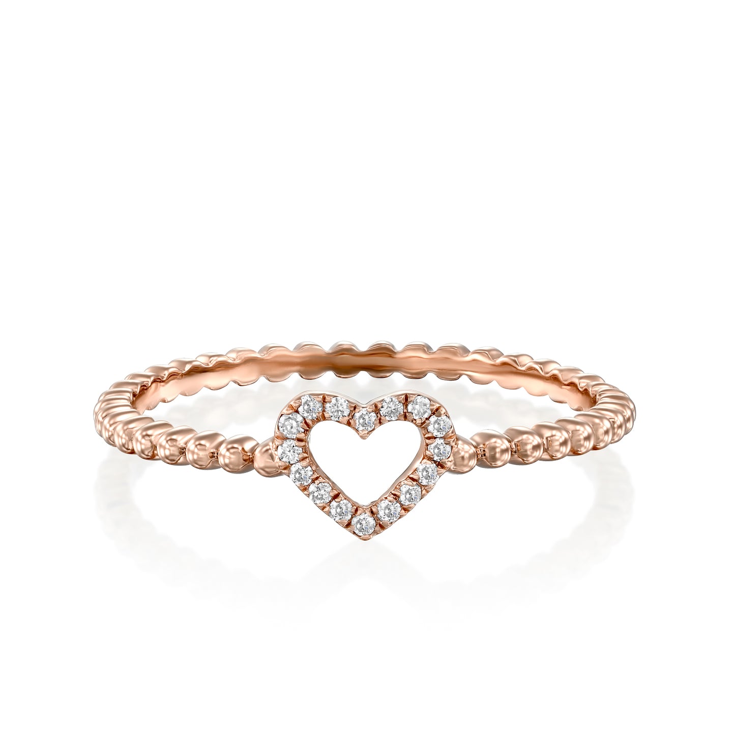 White Diamonds Heart Ring Gold 14K