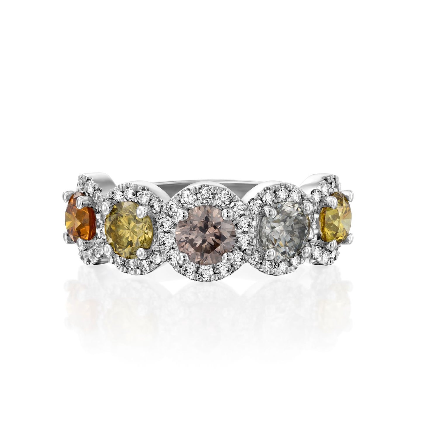 טבעת יהלומי פנסי טבעיים|Fancy Color Diamond Ring