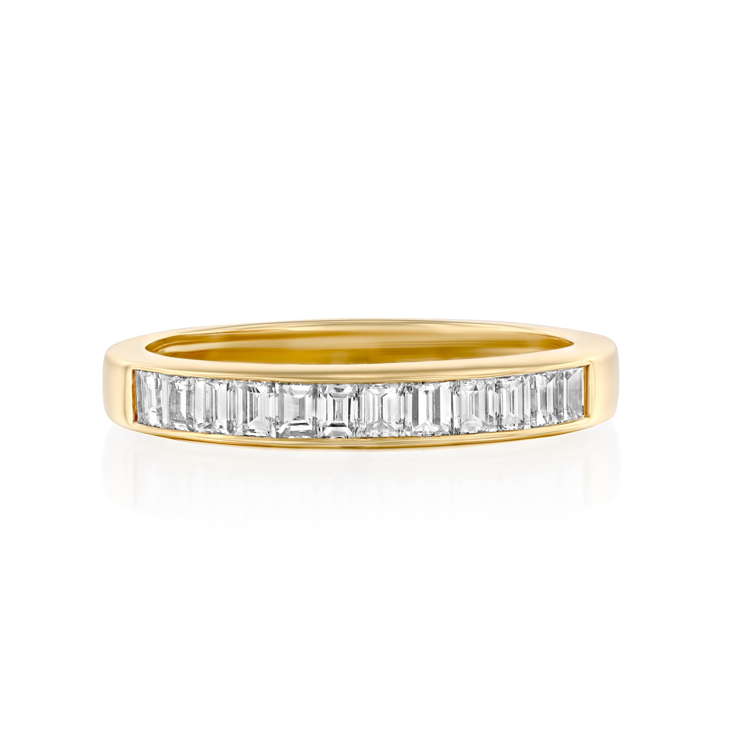 Emerald Diamonds Row Ring | טבעת שורת יהלומי אמרלד
