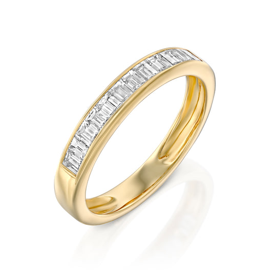 Emerald Diamonds Row Ring