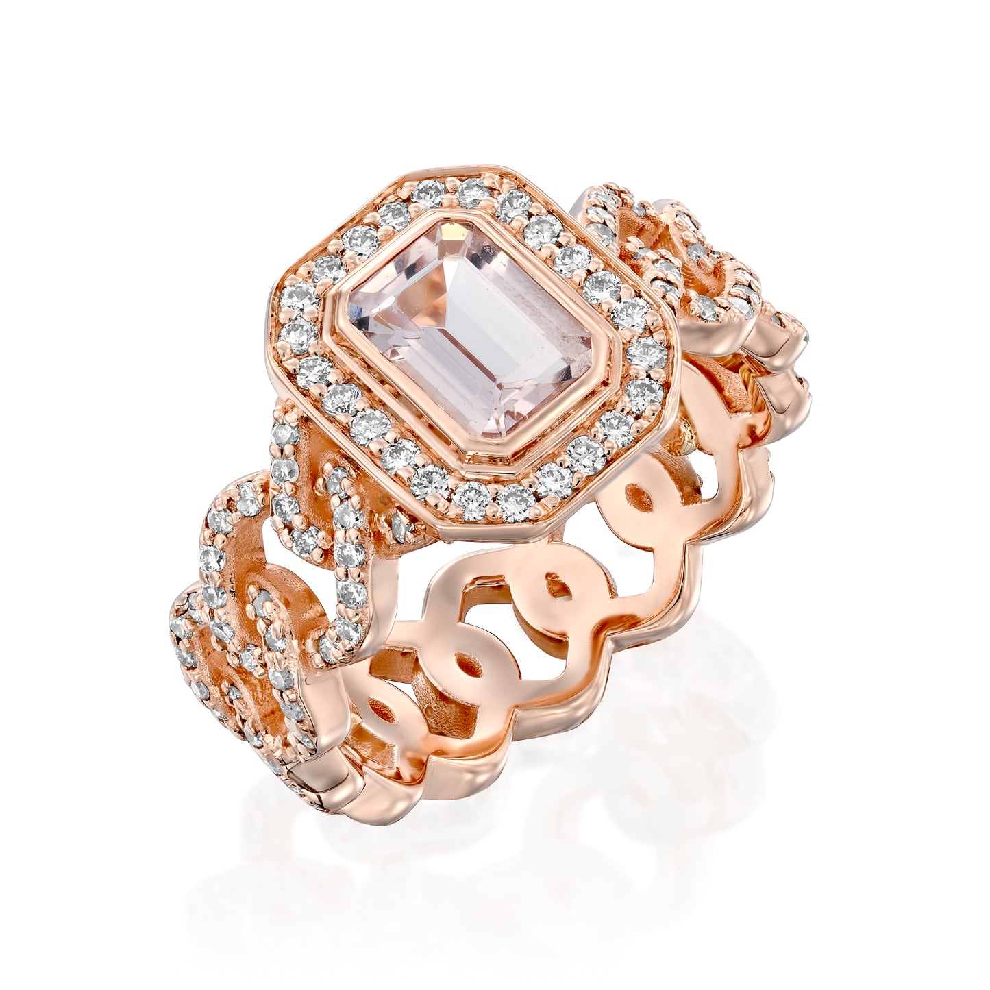 Morganite Couture Ring | טבעת לולאות אבן חן מורגנייט