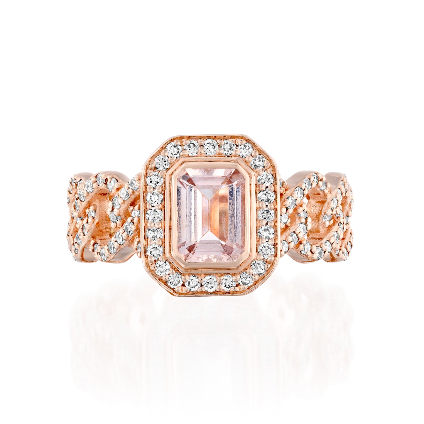 Morganite Couture Ring | טבעת לולאות אבן חן מורגנייט