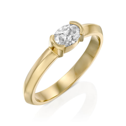 טבעת כריס יהלום אובל|Chris Oval Ring