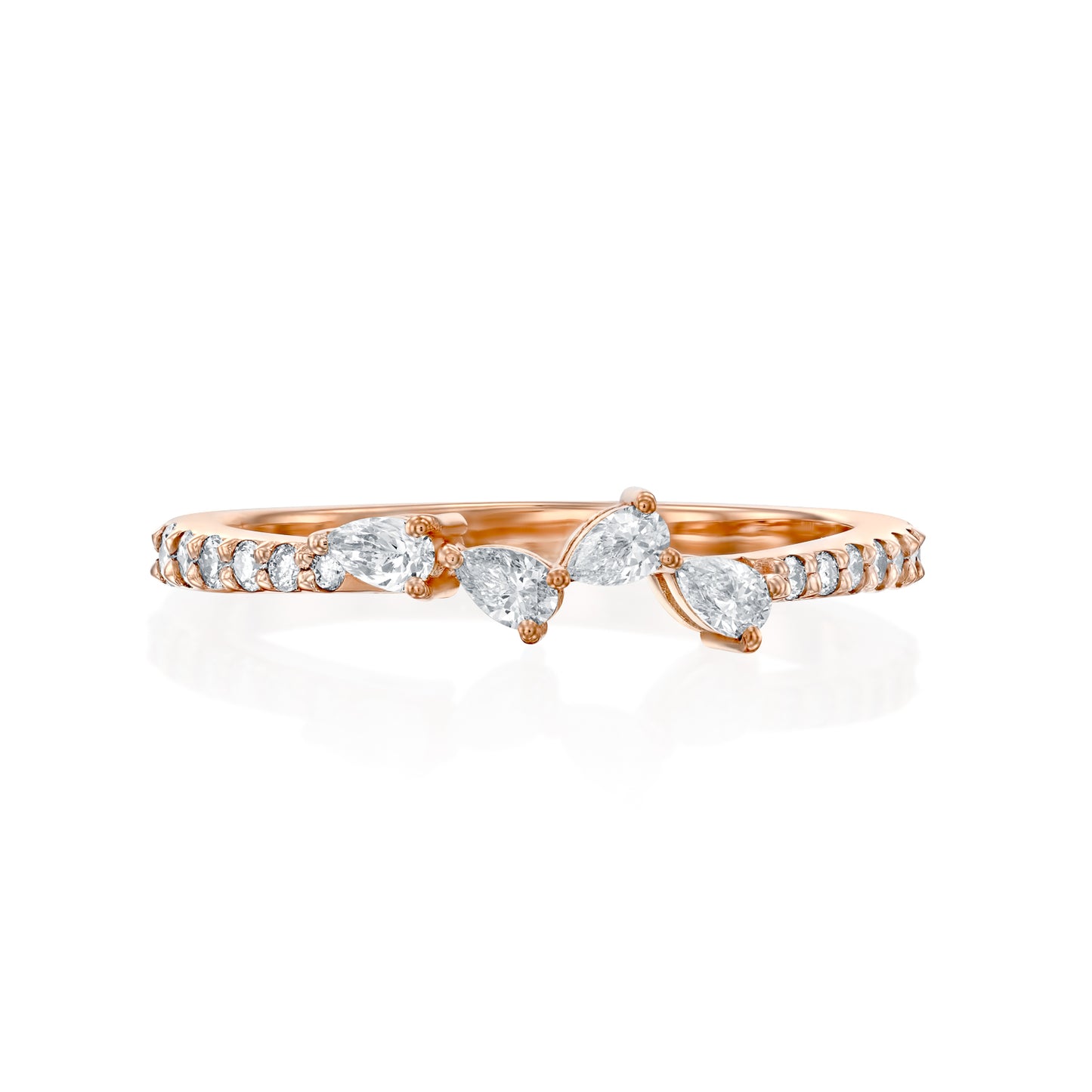 טבעת טיפות גן עדן|Pear Diamond Ring