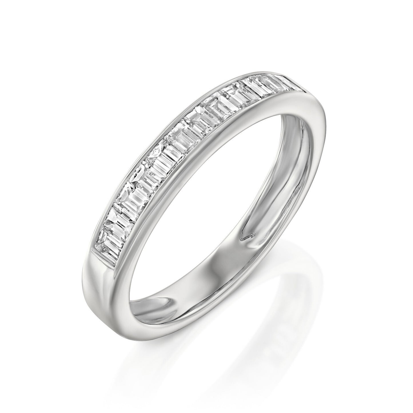 Emerald Diamonds Row Ring | טבעת שורת יהלומי אמרלד