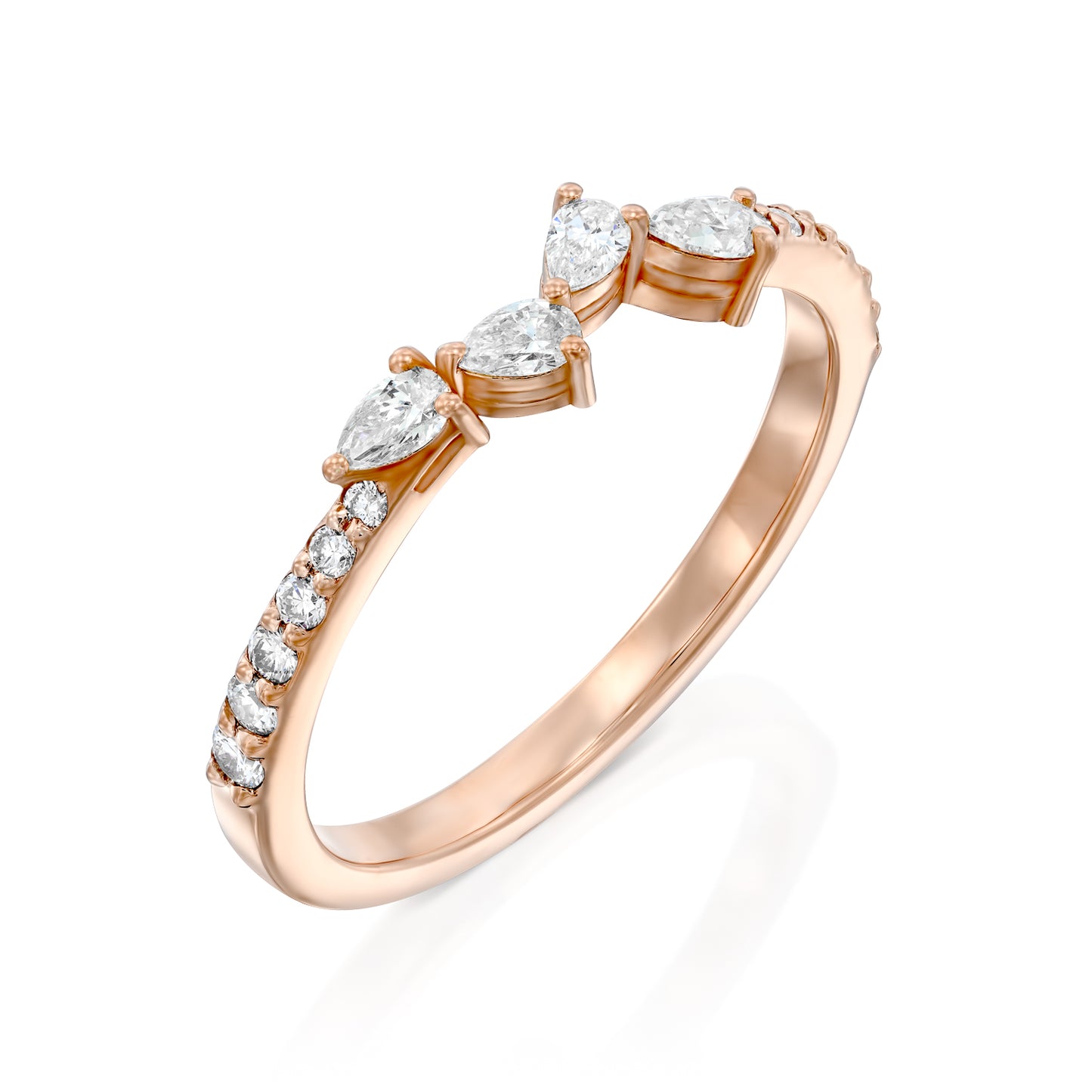טבעת טיפות גן עדן|Pear Diamond Ring