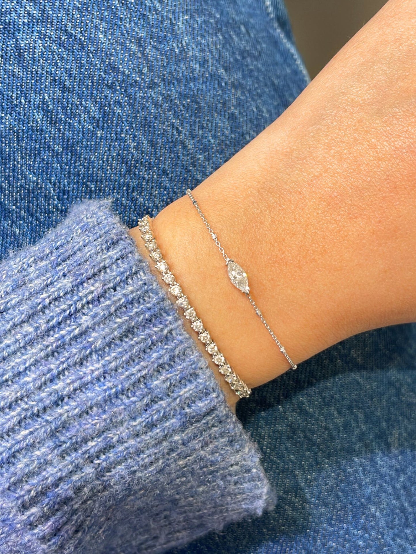 צמיד מרקיזה|Marquise Diamond Bracelet