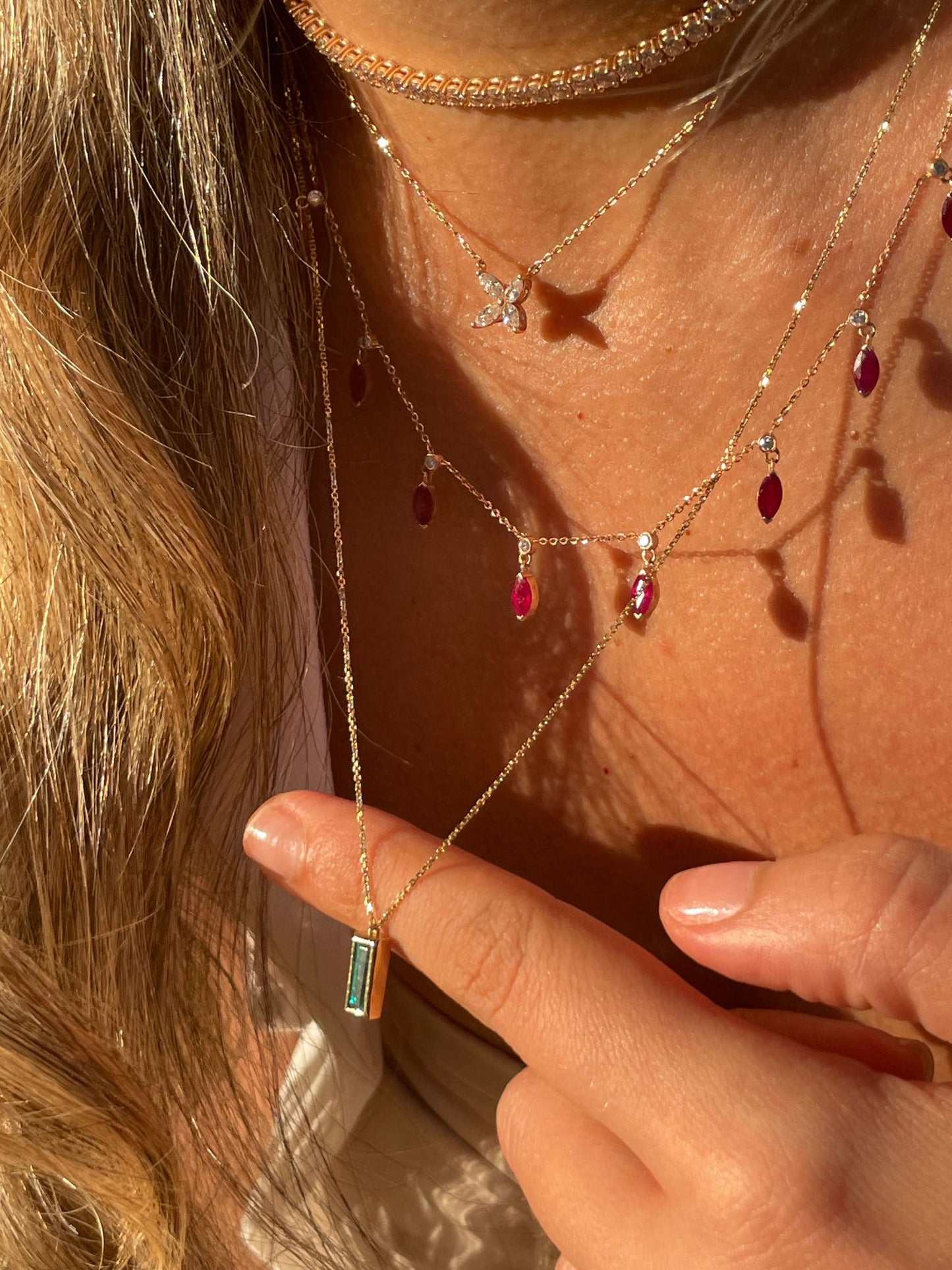 Marquise Ruby Necklace | שרשרת מרקיזה רובי