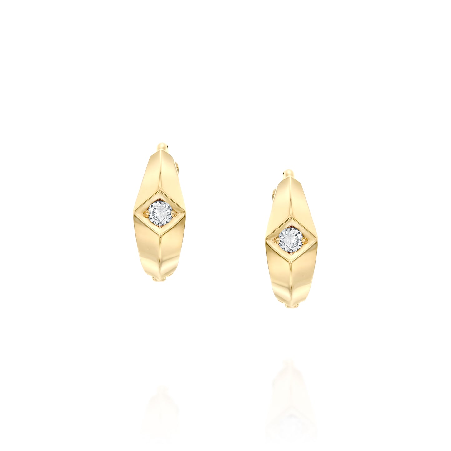 עגיל חישוק מעויינים|Dianond Hoop Earrings