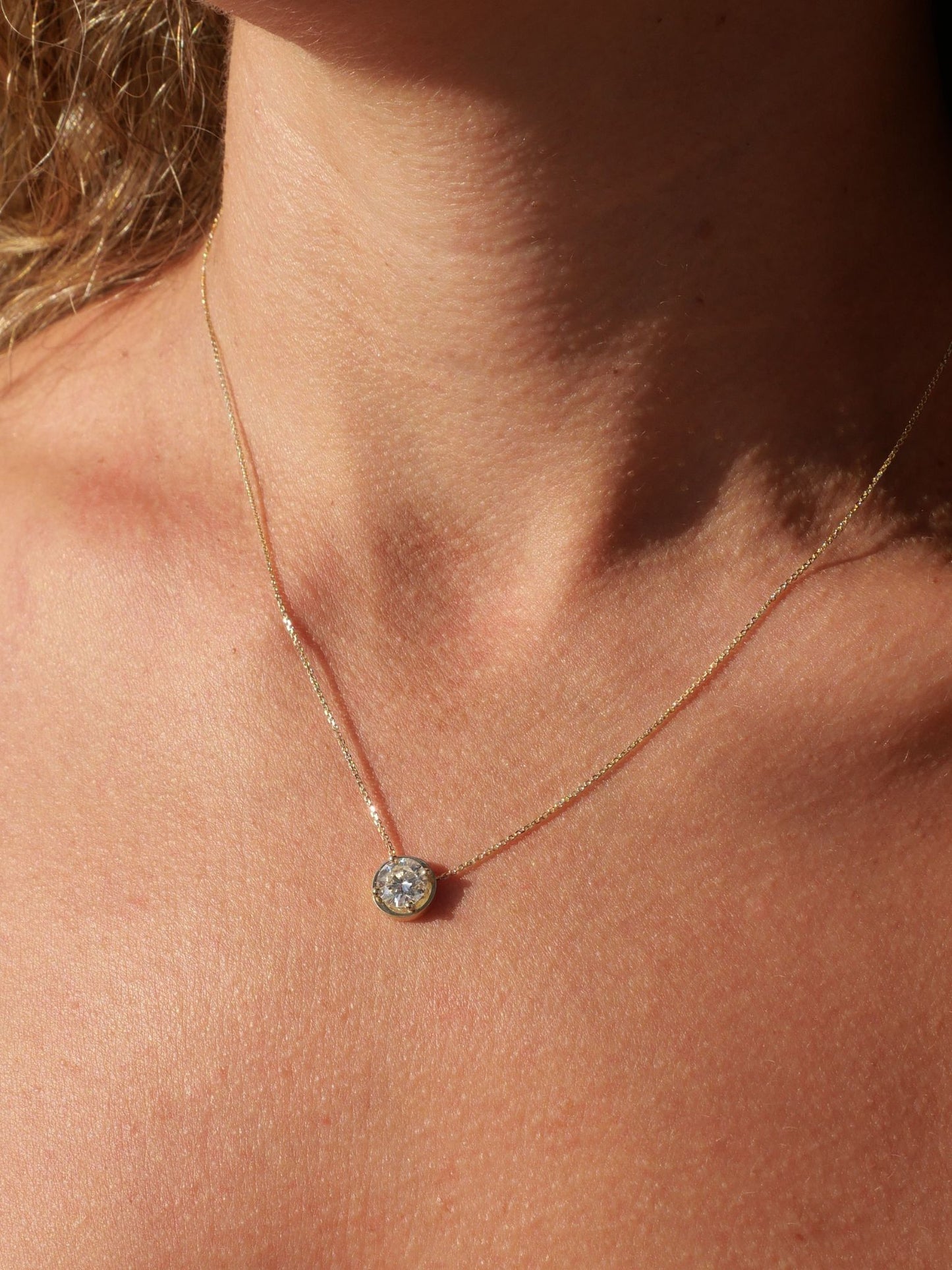 שרשרת דיסקית יהלום|Disco Diamond Necklace