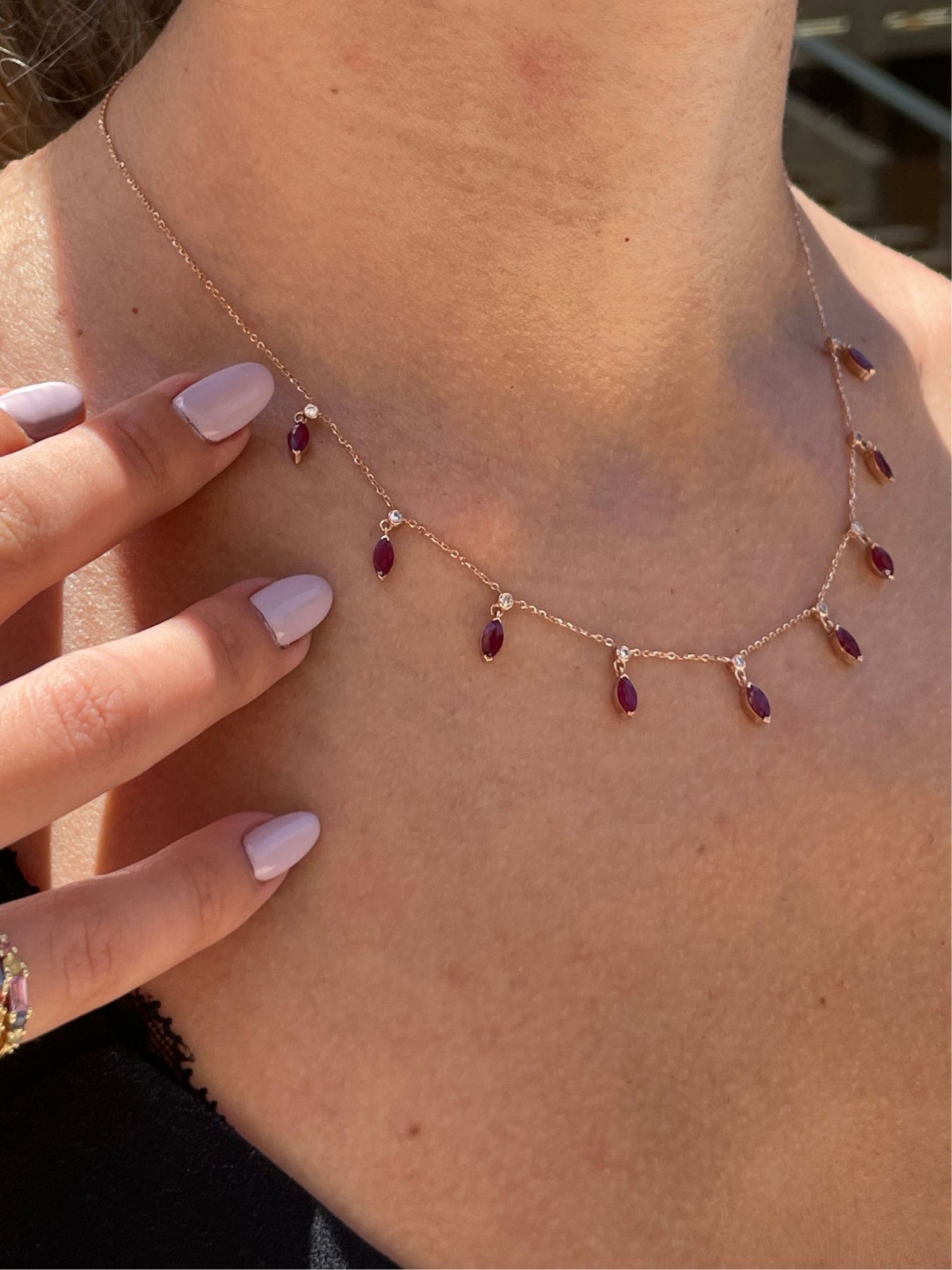 Marquise Ruby Necklace | שרשרת מרקיזה רובי
