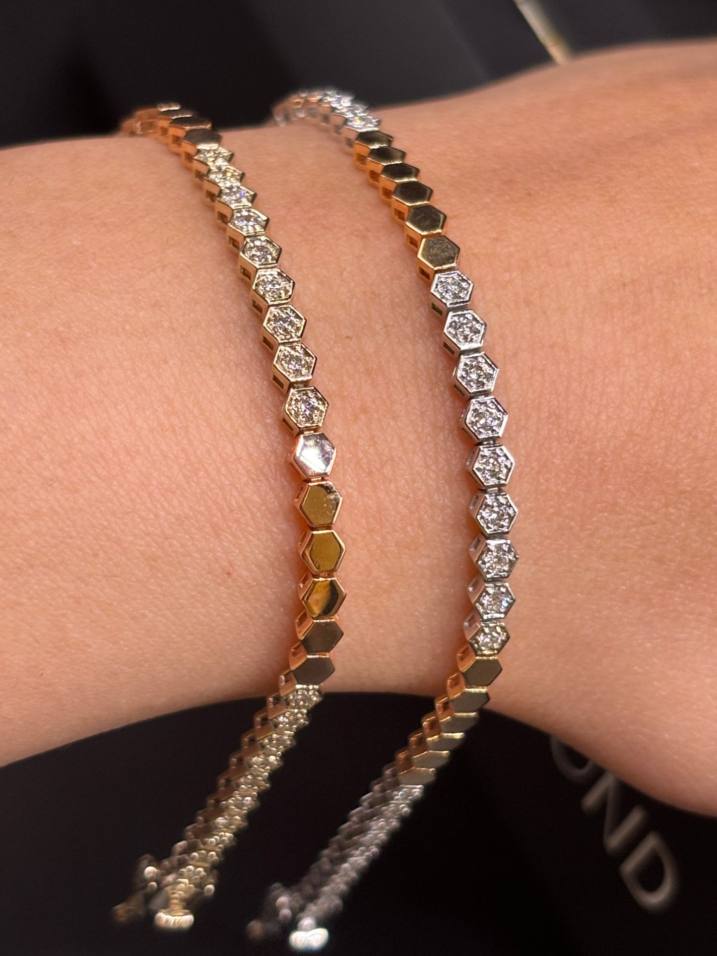 Hexagonal Diamonds Bracelet | צמיד יהלומים משושים