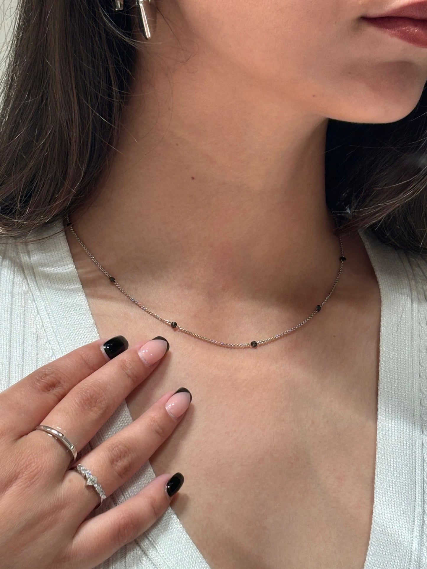 Floating Necklace Black Diamonds