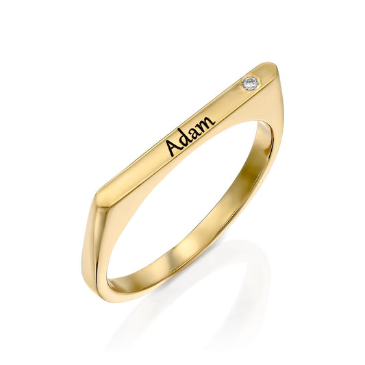 Line Ring|טבעת שורה עם חריטה