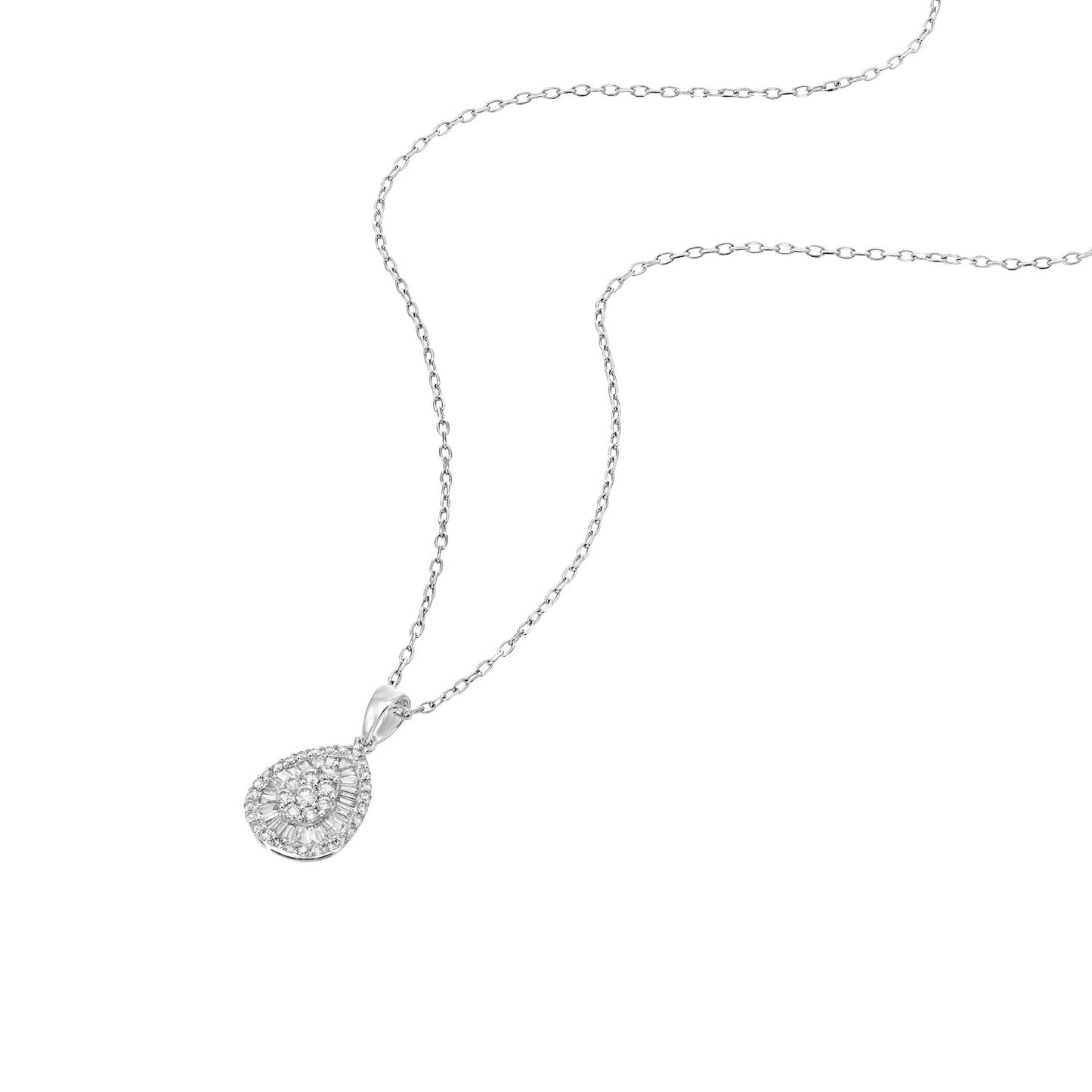 שרשרת יהלומים בצורת טיפה|Diamond Pear Necklace