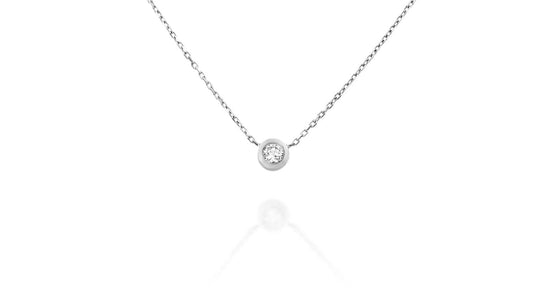 Bezel Solitaire Diamond Necklace | שרשרת יהלום סוליטר