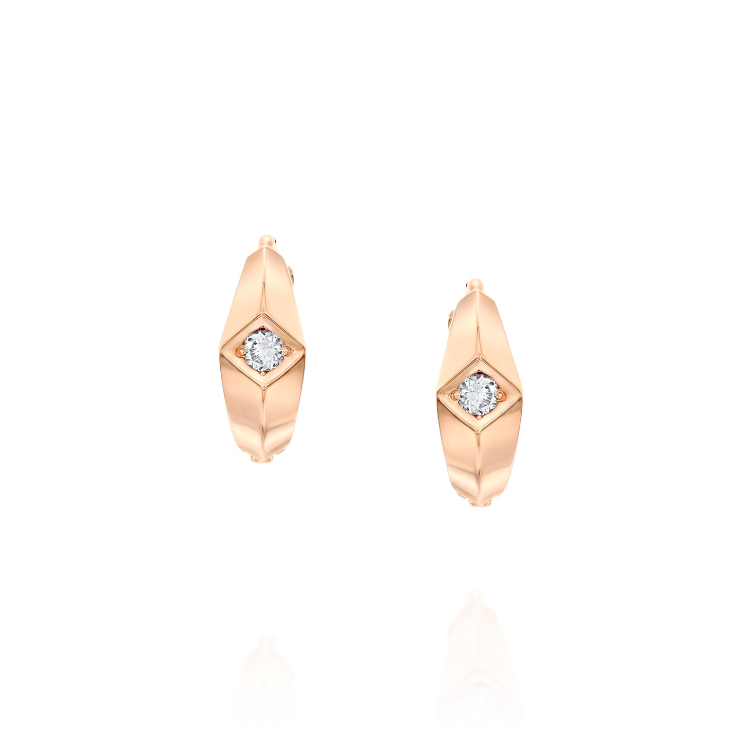 עגיל חישוק מעויינים|Dianond Hoop Earrings