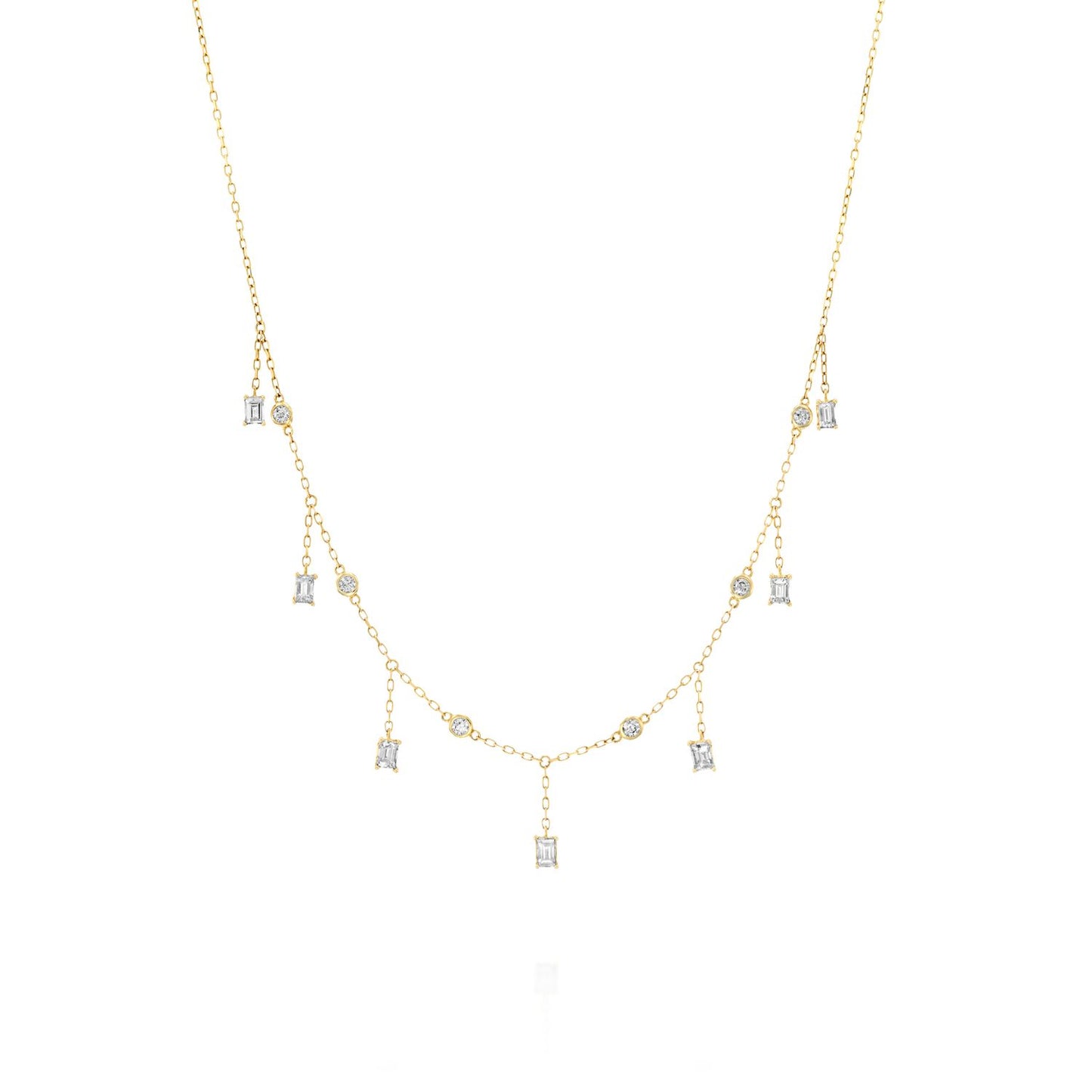 שרשרת יהלומי אמרלדים|Emerald Diamonds Necklace