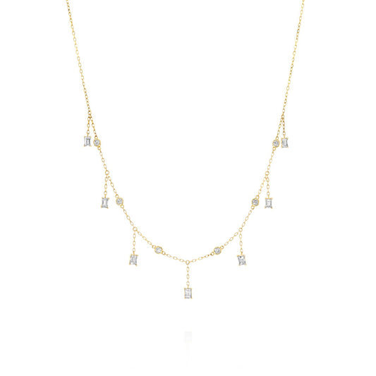 שרשרת יהלומי אמרלדים|Emerald Diamonds Necklace